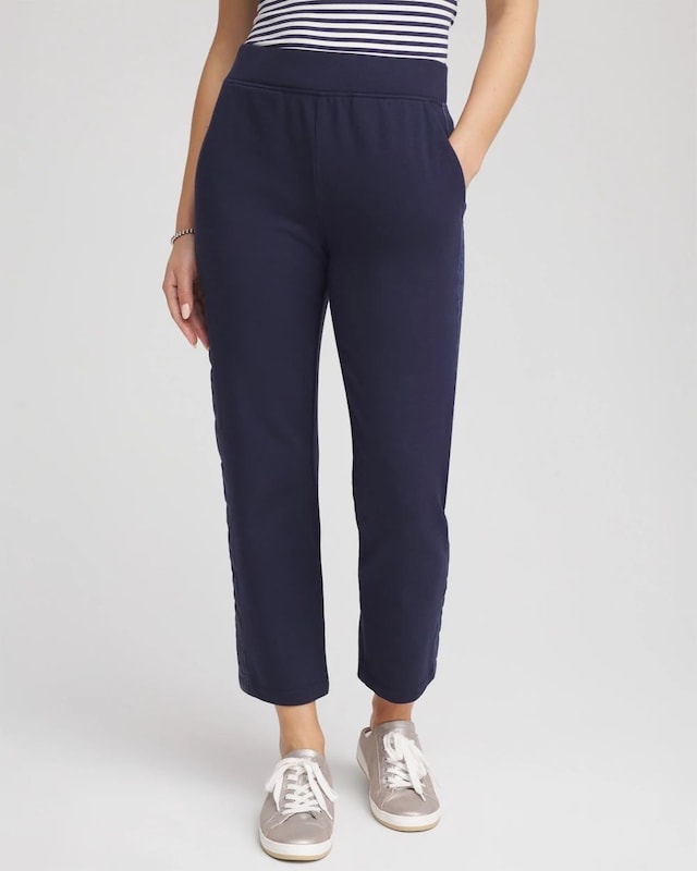 Zenergy French Terry & Chambray Tapered Pants